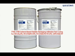 776A 776B Kemasan Fleksibel Berbasis Pelarut Adhesive Fast Curing Untuk PET/AL/PE, VMCPP, PE, OPP/VMCPP